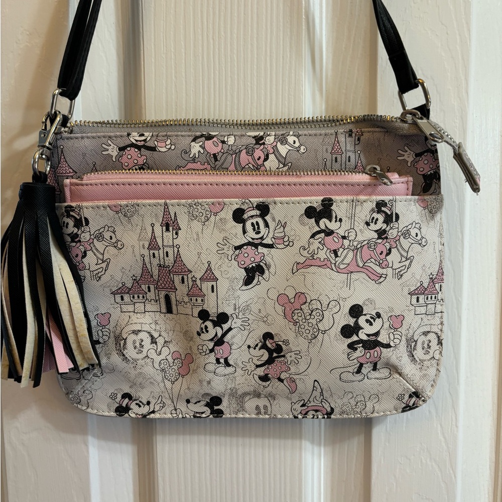 Disneyland resort slim crossbody purse with cardholder, pockets.